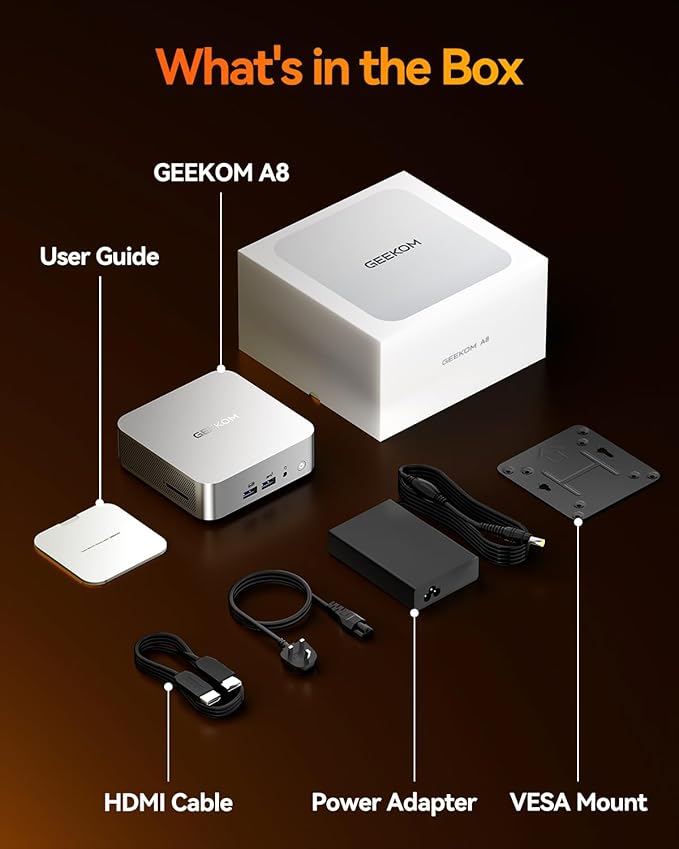 GEEKOM A8 Mini PC with AMD Ryzen 7 8845HS, 3-Year Coverage, 32GB DDR5 RAM 1TB - Image 9