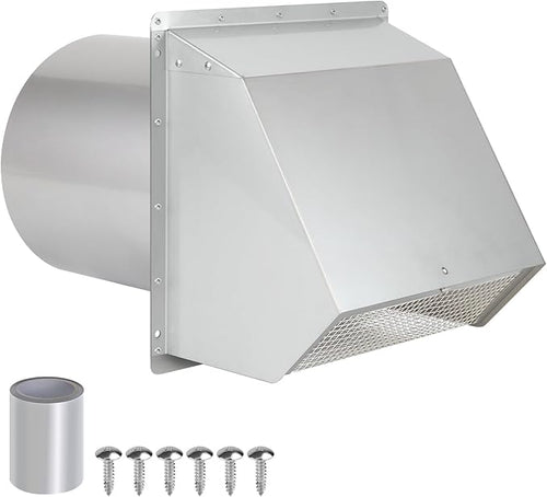 12 Inch Hooded Wall Vent with Screen and Damper, Outdoor Wall Exhaust Vent by JYINCPED