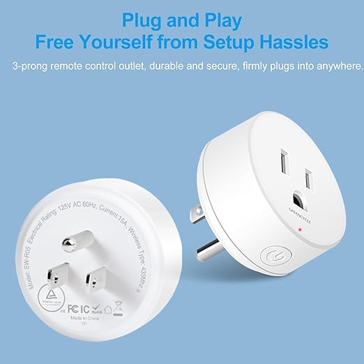 Remote Control Outlet, Wireless Light Switch, 500ft Range, No Wiring Needed - Image 4