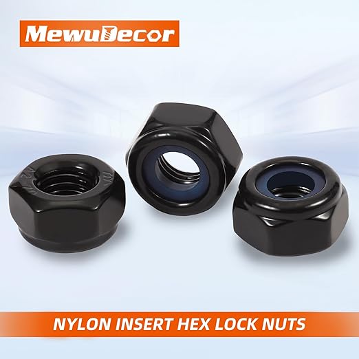 MewuDecor 1/4-20 Nylon Insert Hex Lock Nuts Locknuts, 304 Stainless Steel 18-8 - Image 3