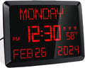 Digital Clock Large Display 11.5", Calendar Clock by ROCAM