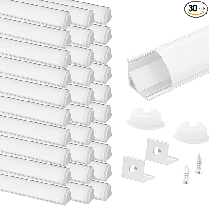 VST 30pack 3.3ft LED Channel, V Shape Led Diffuser Channel, LED Aluminum by VSTLighting