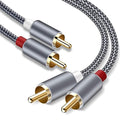 Goalfish RCA Cable, 2 Pack 2-Male to 2-Male RCA Audio Stereo Subwoofer Cable by Goalfish