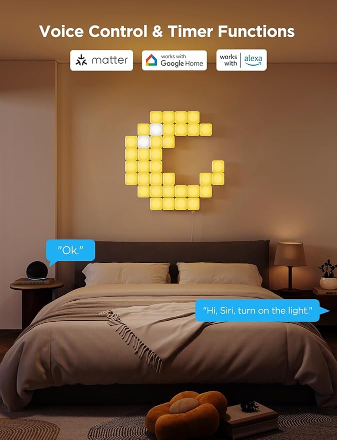 Govee Mini Panel Lights, RGBIC LED Wall Panels, Smart DIY Cube Wall Light - Image 6