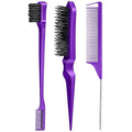 3 Pieces Hair Styling Comb Set Teasing Brush Rat Tail Comb Edge Brush by Goiple