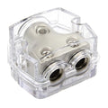 RKURCK 2 Way Power Distribution Block, 0/2/4 AWG Gauge in, 4/8/10 Gauge Out by RKURCK