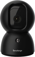 Sensforge 2.5K Black Indoor Pan-Tilt Dome Security Camera, AI Human & Pet by Sensforge