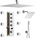 KATAIS Full Body Shower System Chrome Tempreature Display Shower Faucet Set by KATAIS