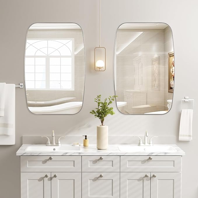 Brushed Nickel Bathroom Mirror, Living Room - Image 5