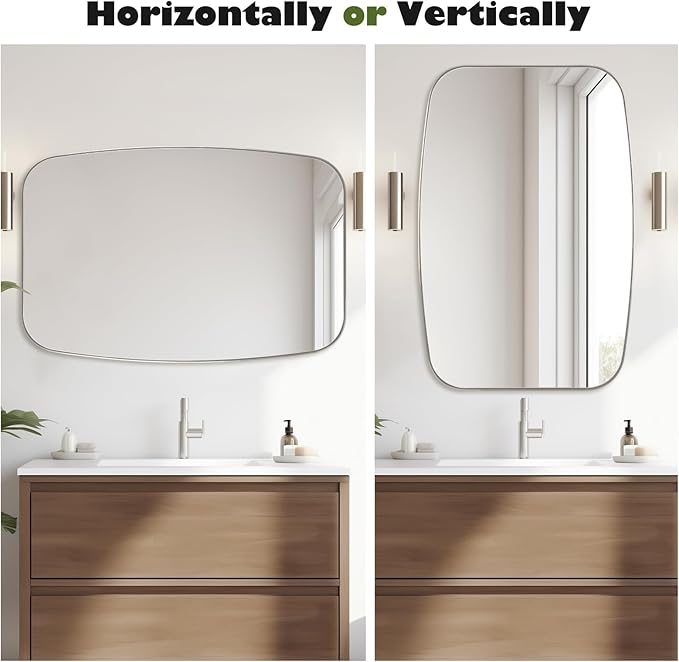 Brushed Nickel Bathroom Mirror, Living Room - Image 7