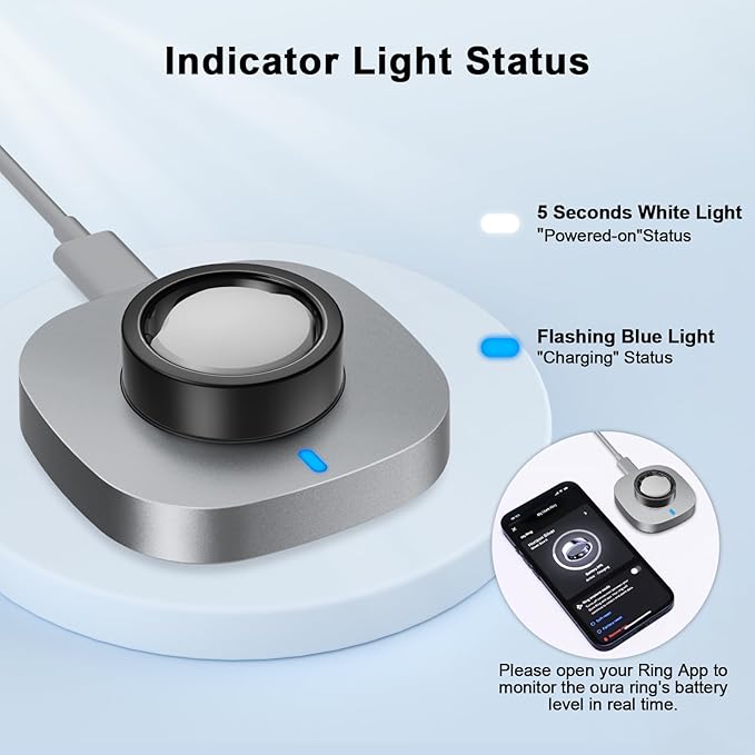 ZOOROO Charger Compatible with Oura Ring Gen 3 Size 7, Fast Charging Dock with - Image 4