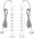 2 Pack Power Strip - 15FT Long Extension Cord by Mifaso