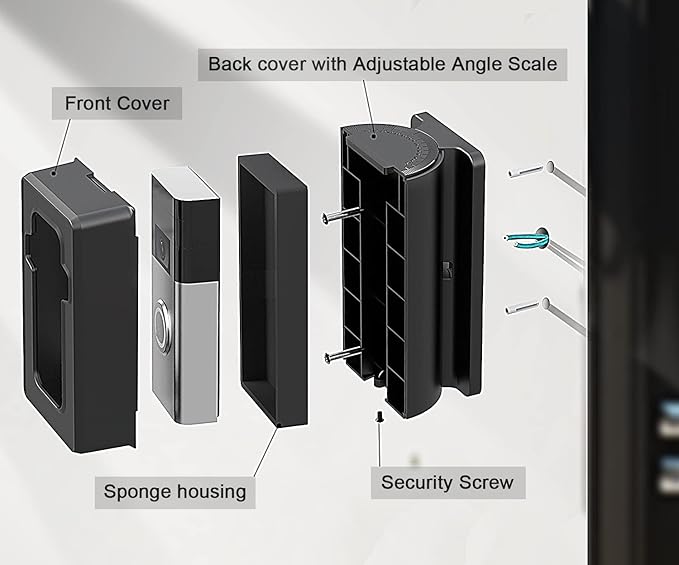 Anti-Theft Adjustable Video Doorbell door mount Corner Mount Compatible - Image 4
