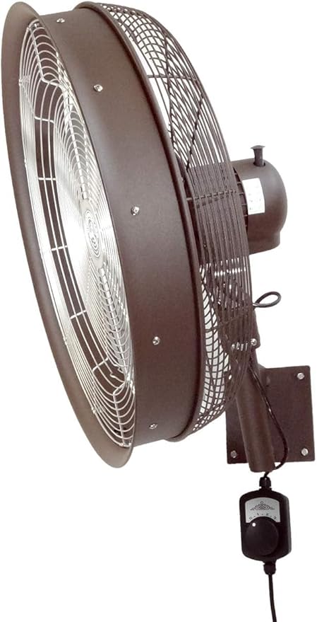 HydroMist Oscillating Wall Mounted Outdoor-Rated Fan, 3-Speed Control on Cord - Image 2