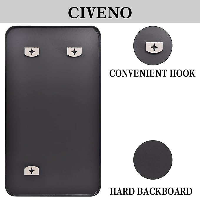 Large Bathroom Mirror, 72x30 inch Black Metal Frame Rectangular Vanity Mirror - Image 7