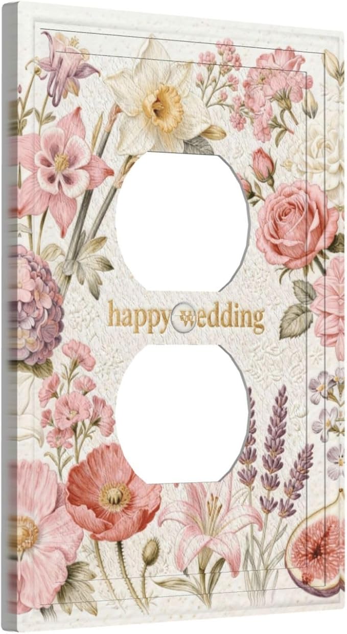 Bvtewkhz Floral Plant Watercolor Flowers Duplex Outlet Decorative Outlet Covers - Image 2