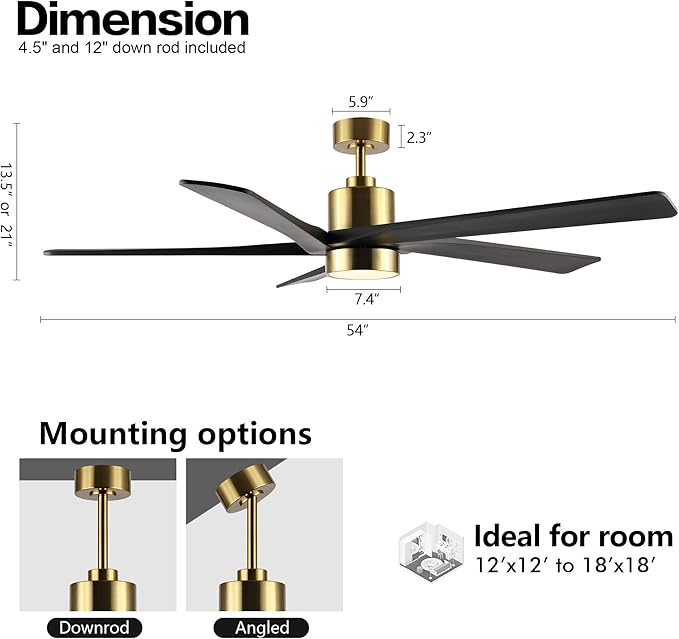 WINGBO 54 Inch DC Ceiling Fan - Image 3