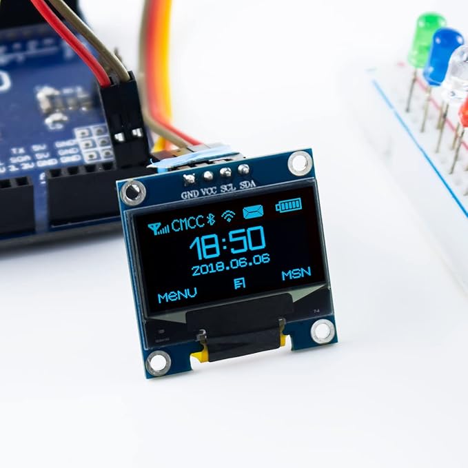 Hosyond 5 Pcs 0.96 Inch OLED I2C IIC Display Module 12864 128x64 Pixel SSD1306 - Image 3