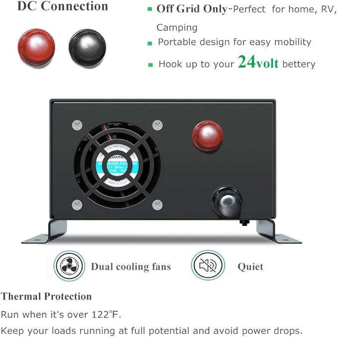 WZRELB 600W 24V 120V Pure Sine Wave Power Inverter - Image 4