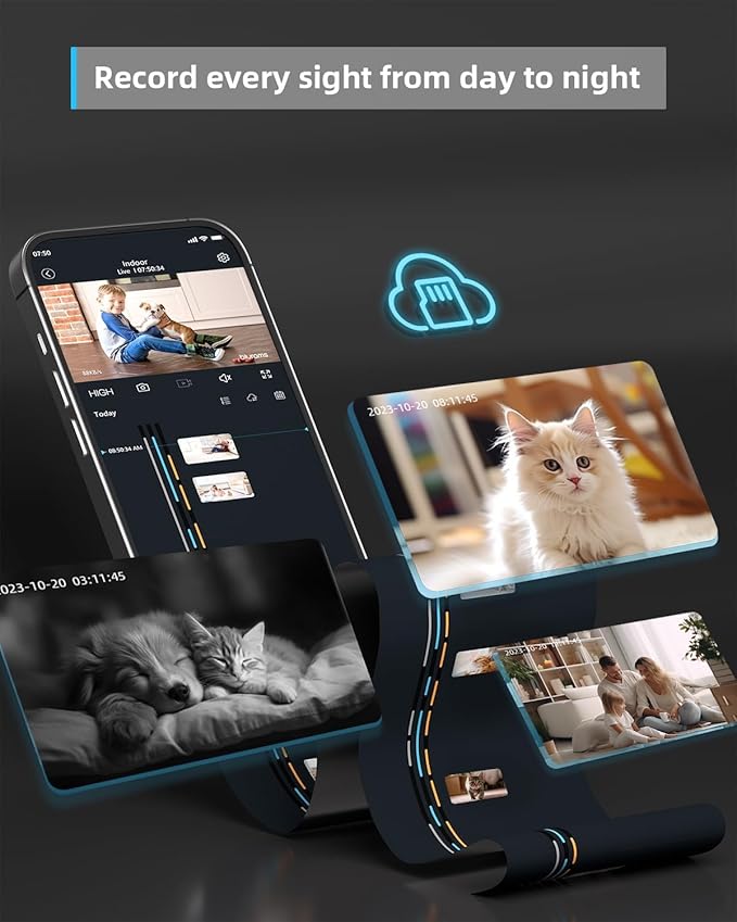 Security Camera 2K, blurams Baby Monitor Dog Camera 360-degree - Image 9
