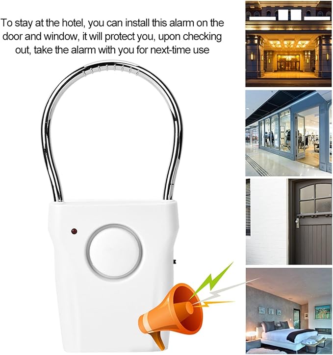 BORDSTRACT Door Handle Alarm, 120dB Vibration and Touching Triggered Portable - Image 4