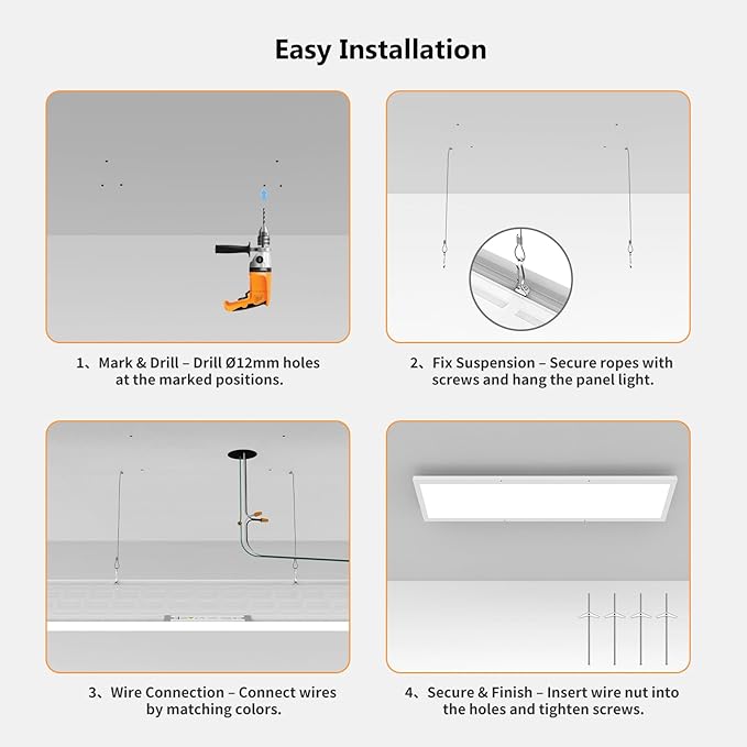 AIKVSXER 30 Pack 1x4 LED Flat Panel Light, 50W 5500LM Surface Mount Ceiling - Image 5
