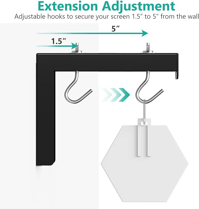 WALI Universal Projector Screen Ceiling Mount, Wall Hanging Mount L-Brackets - Image 5