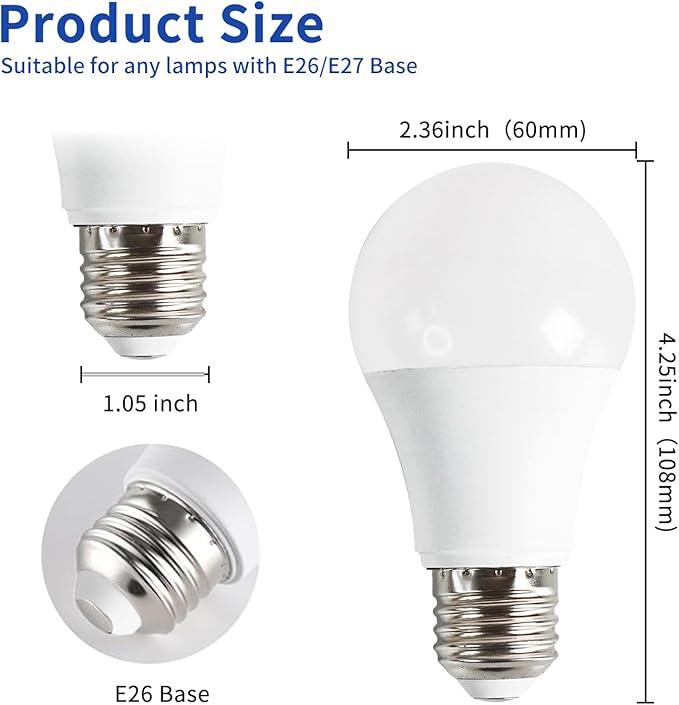 LQ BSDERA 2PK Full Spectrum Light Bulbs, 6000K Natural Light That Mimic Sunlight - Image 6