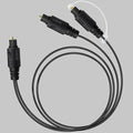 Bangun 1x2 Digital Audio Splitter Cable, Toslink Digital Fiber Optic Audio by Bangun