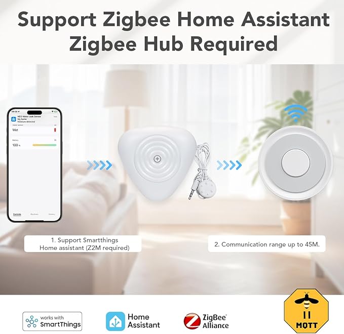 NEO Zigbee Water Sensor, Smart Water Leak Detector - Image 4