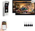 Video Doorbell Intercom System, 10 Inches Touch Screen Video Doorbell Door by ANJIELOSMART