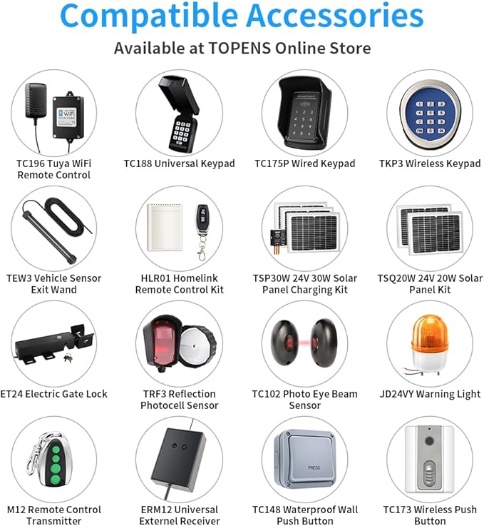 TOPENS A8S Automatic Solar Gate Opener - Image 8