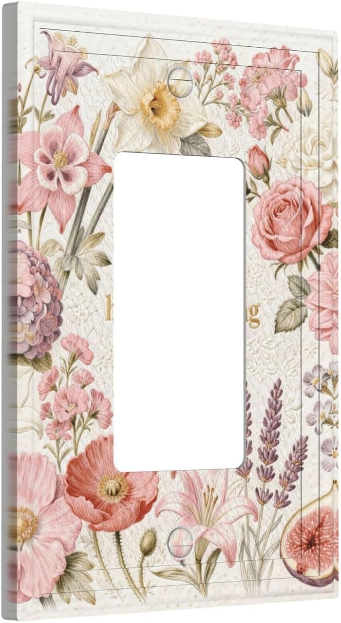 Bvtewkhz Floral Plant Watercolor Flowers 1 Gang Single Rocker Decorative Outlet - Image 2