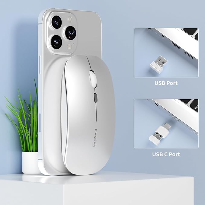 Q5 Slim Rechargeable Wireless Mouse, 2.4G Portable Optical Silent Ultra Thin - Image 2