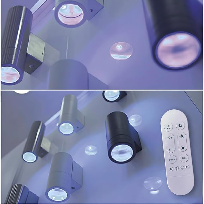 rosykite Exterior Double Up Down Outdoor Wall Lights, Mi.Light Remote Control - Image 7