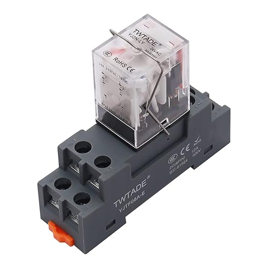 TWTADE/AC 24V Relay 10A Electromagnetic Power Coil Relay 8 Pins DPDT 2NO+2NC by TWTADE
