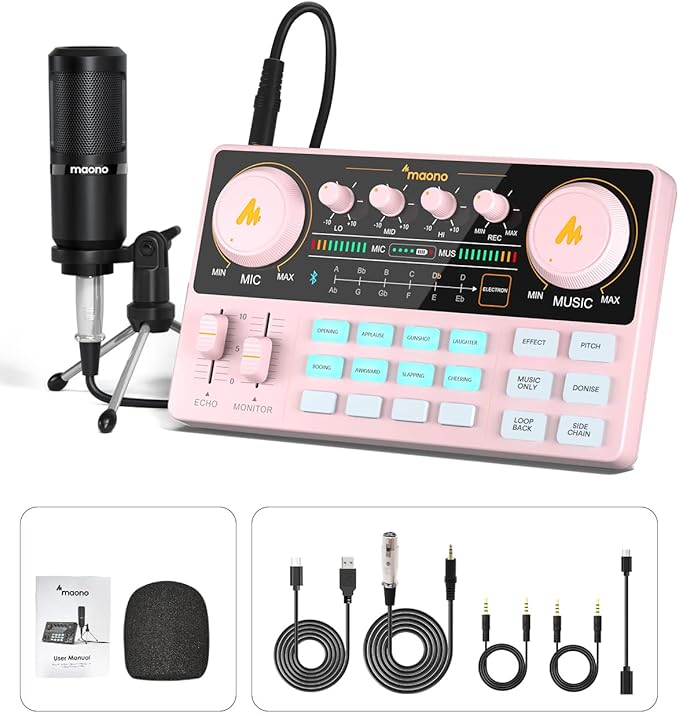 MAONO Podcast Equipment Bundle Audio mixer All-in-One Podcast Production Studio - Image 9