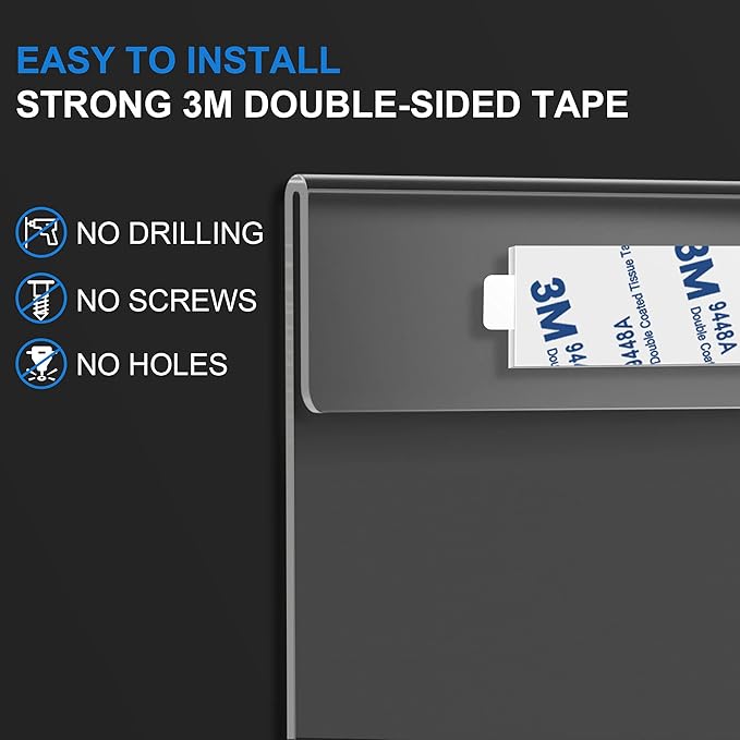 Dingelex Acrylic 8.5x11 Sign Holder Wall Mount, Acrylic Wall Frame Plastic Wall - Image 3