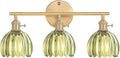 Shenmoyl Bathroom Light Fixtures, 3-Light Brass Vanity Wall Light Over Mirror by Shenmoyl