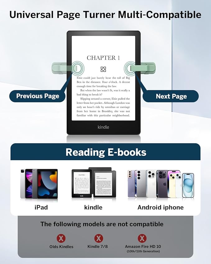 DATAFY Page Turner Ring for Kindle, Remote Control Paperwhite Oasis Scribe Kobo - Image 2