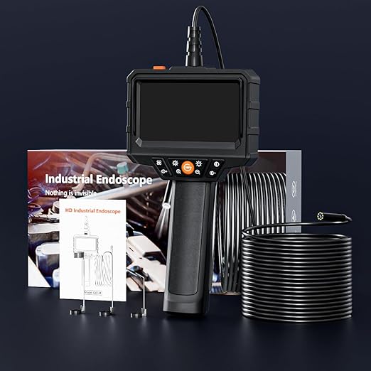 Endoscope with Light and 50ft Semi-Rigid Cable, Handheld Borescope 4.3'' HD - Image 8