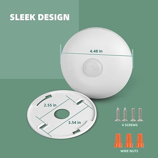 ECOELER PIR Ceiling Sensor Switch, Hard-Wired Occupancy Motion Sensor - Image 4