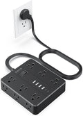 Flat Plug Power Strip, AOFO 5 Ft Extension Cord by AOFO