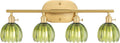 Shenmoyl Bathroom Light Fixtures, 4-Light Brass Vanity Wall Light Over Mirror by Shenmoyl