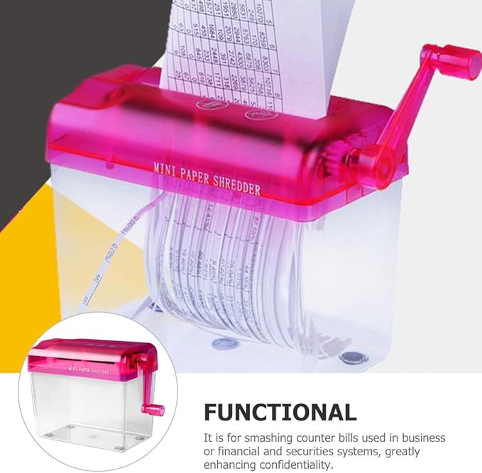 Healeved Manual Paper Shredder Desktop Small Wear-Resistant Hand Crank Shredder - Image 4