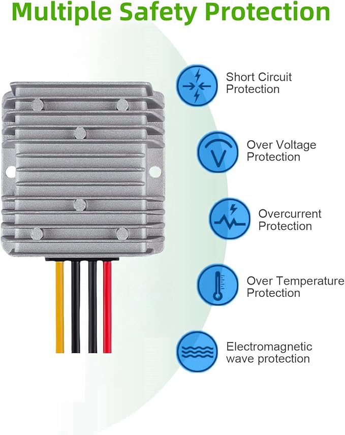 Golf Cart Accessories 10A 240W DC-DC 36V 48V Step Down to 24V Converter Golf - Image 3
