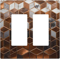 Bvtewkhz Brown Abstract Luxury Modern Geometric Cubic Marble 2 Gang Double by Unknown