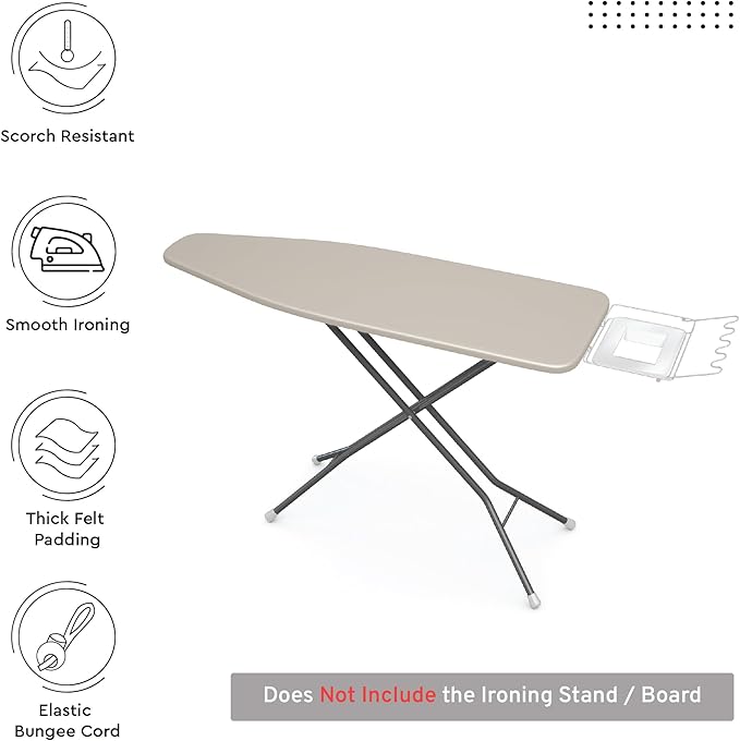 Encasa XO Ironing Board Cover and Pad 28"x12" - 4mm Felt Mini Iron Board Cover - Image 2
