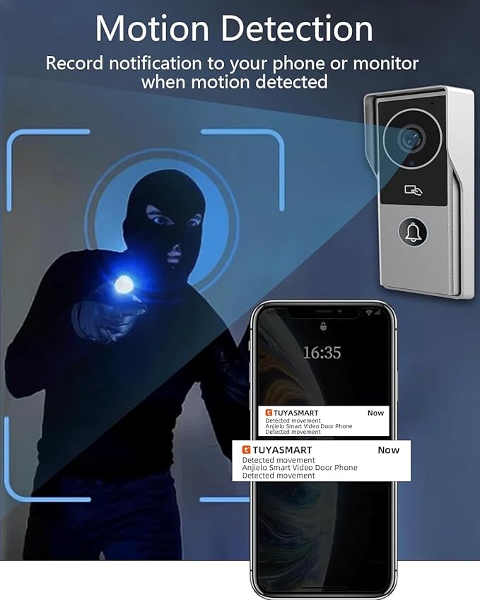 ANJIELO SMART Wired Video Intercom System, Video Doorbell Door Phone System - Image 3