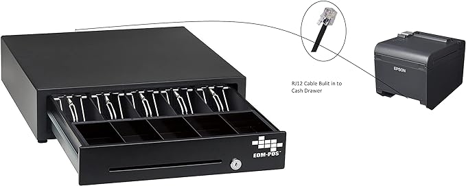 EOM-POS Heavy Duty Cash Register Drawer + Thermal Receipt Printer + Barcode - Image 9